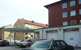 Bensinstationen på Mariedalsvägen , Malmö. Kramersgatan, vy från nordväst.