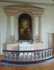 Altartavlan föreställande uppståndelsen är målad av Albert Blombergsson efter förlaga av Fredrik Westins populära altarmålning för Kungsholms kyrka i Stockholm. Även Sorsele kyrka kopierade samma motiv.