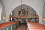Fjärestads kyrka, långhuset mot orgelläktaren