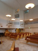 Nuvarande orgel är byggd 1982 av Lindh Orgel AB i Umeå och är kyrkans första. Stämmorna är åtta och uppställda i två verk. Orgeln saknar egentlig fasad, istället är piporna utplacerade på hyllor efter södra väggen. Det är en orgel med elektrisk registratur och man har valt att sprida ut piporna på södra väggen vilket gör att orgelpiporna blivit ett viktig arkitektoniskt inslag. Takarmaturerna är bytta från H. Poulsen lampor (vita kottar) till de nuvarande.