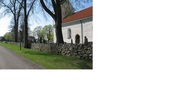 Muren mellan gamla och nya delen är lagd med mindre natursten (KI Ljungby kyrkog 028)