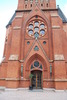 Gustav Adolfs kyrka, Helsingborg, fasad mot väster, huvudentré