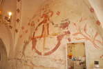 Kvistofta kyrka, livets hjul, målning i vapenhuset