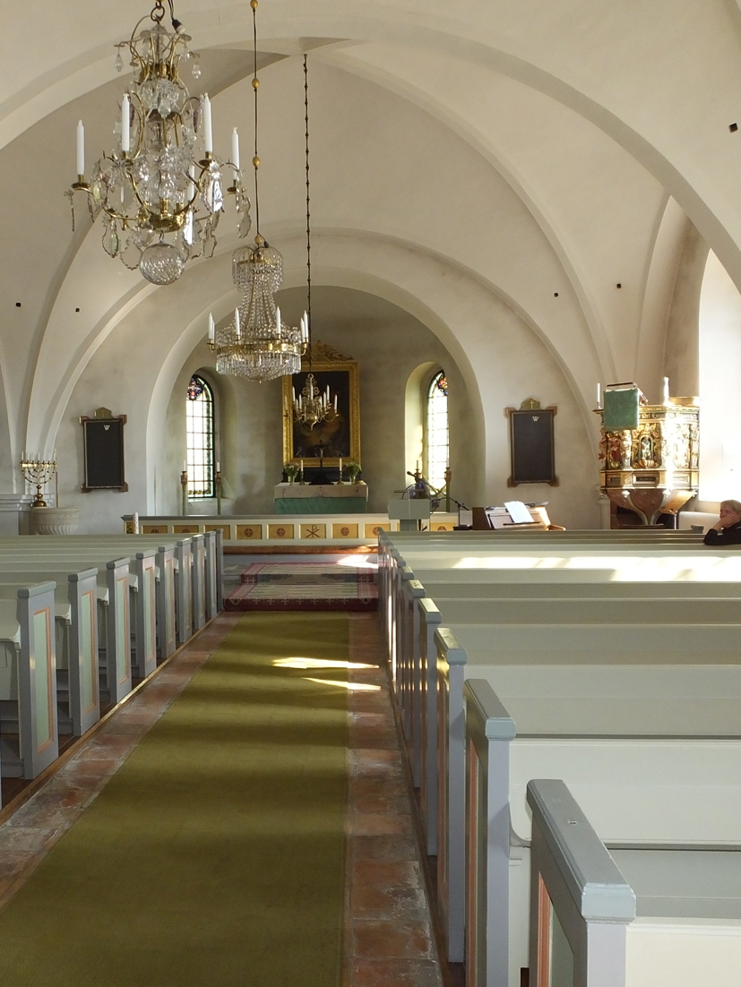 Välinge kyrka, långhuset mot koret