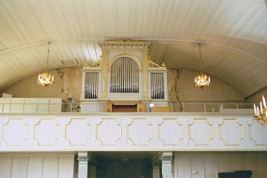 Örslösa kyrka, orgelfasad. Neg.nr 03/151:02