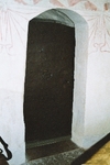 Strö kyrka. Järnskodd, medeltida dörr från kor till sakristia.  Neg.nr 03/117:11
