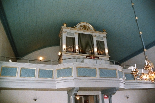 Uvereds kyrka, orgelfasad.  Neg.nr 03/145:11
