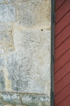 Gösslunda kyrka. Relief i tornets västfasad. Neg.nr 03/113:11