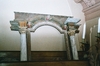 Tådene kyrka, norra läktaren. Delar till altaruppsats från gamla kyrkan, 1704. Neg.nr.03/140:08