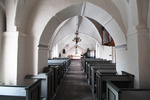 Stora Råby kyrka, kyrkorummet mot koret i öster