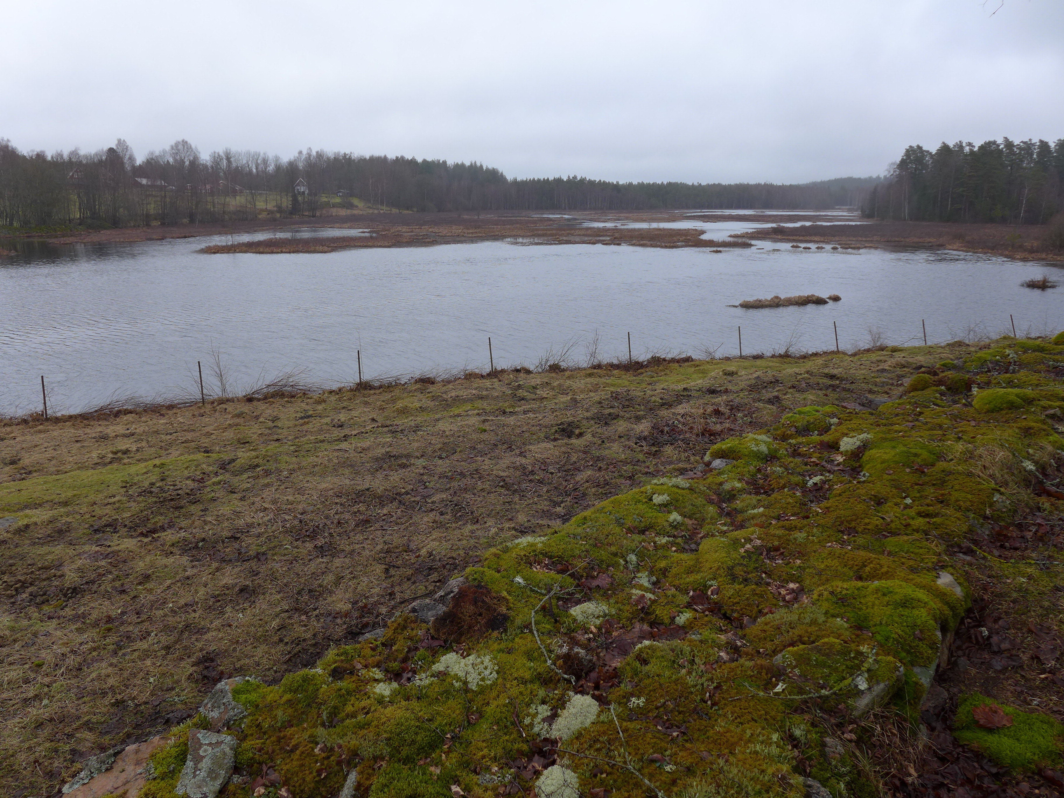 Dammens vattenspegel hamnar i blickfånget från såväl den kringliggande bostadsbebyggelsen som från Vänga kyrka med tillhörande kyrkogård.