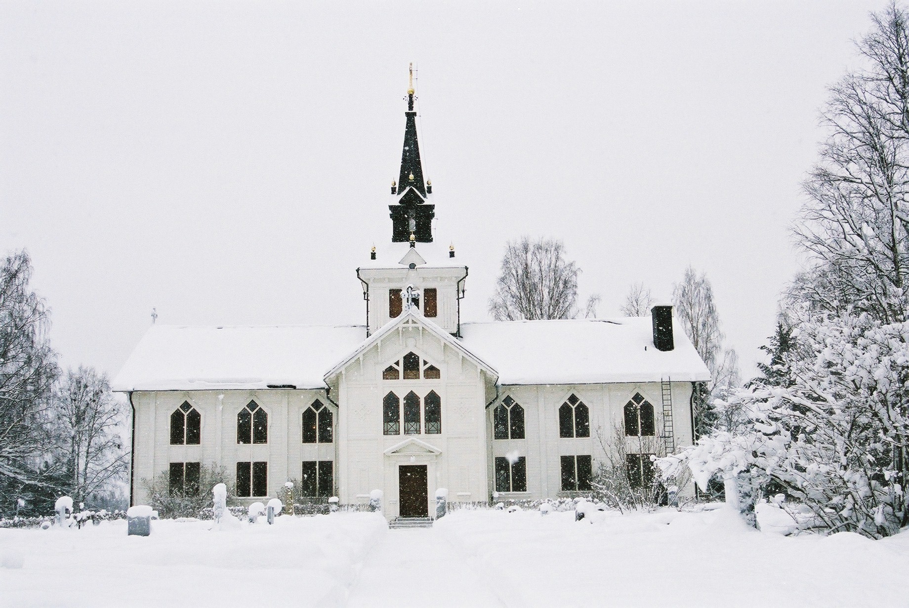 Bodum kyrka, exteriör, vy från söder.