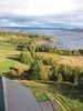 Kalls kyrka med omgivande kyrkomiljö. Vy från kyrktornet mot Kallsjön. 

. 