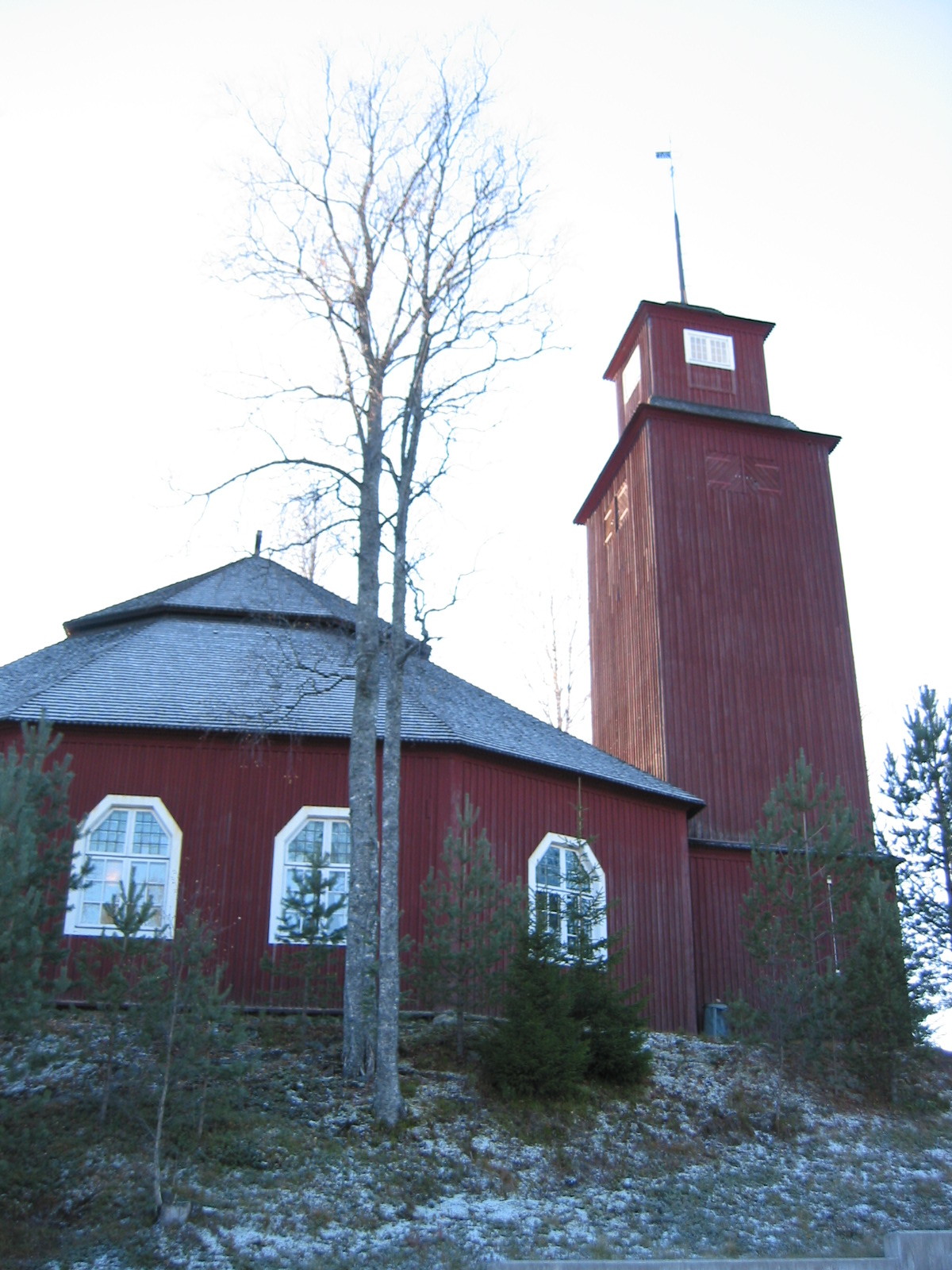 Lagfors kapell / Gustafs kyrka, exteriör, vy från norr. 