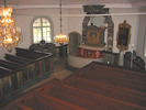 Lögdö kyrka/Lögdö brukskapell, interiör, kyrkorummet, vy mor koret i öster. 