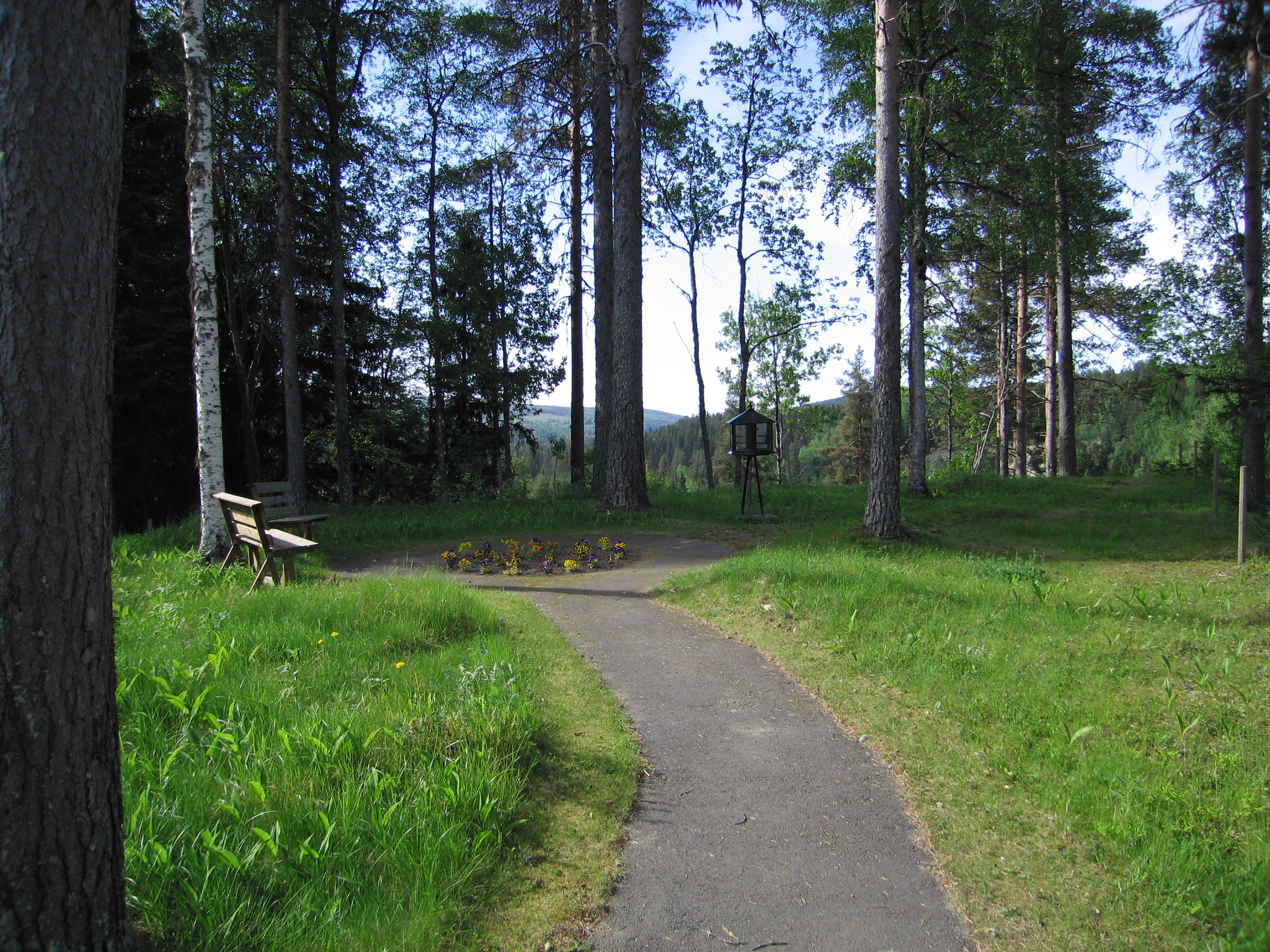 Viksjö kyrkas kyrkogård, minneslund/minnesplats i sydöst. 