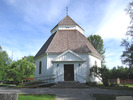 Viksjö kyrka, exteriör, östra fasaden. 