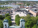 Härnösands Domkyrka, utsikt från kyrktornet mot väster. 

