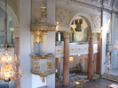 Härnösands Domkyrka, interiör, kyrkorummet, predikstolen samt norra kordelen. 