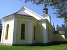 Junsele kyrka, exteriör, del av norra fasaden samt östra fasaden. 