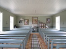 Berghamns kapell, interiör, kapellsalen sedd från söder mot koret i norr. 