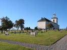 Nora kyrka med omgivande kyrkogård, vy från nordöst. 