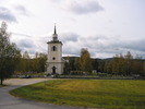 Styrnäs kyrka med omgivande kyrkogård, vy från nordöst. 