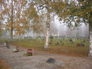 Ytterlännäs nya kyrkas kyrkogård, östra kyrkotomten, vy från sydväst. 