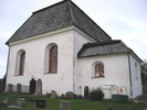 Attmar kyrka, exteriör, östra fasaden med sakristian. 
 