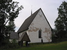 Vibyggerå gamla kyrka, exteriör, västra fasaden. 