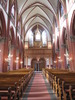 Gustaf Adolfs kyrka, interiör, vy mot orgelläktaren från koret. 