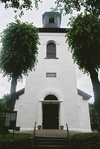 Fuxerna kyrka, tornets västfasad.