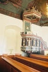 Predikstolen i Ale-Skövde kyrka sedd från SV.
