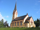 Holms kyrka med omgivande kyrkotomt, vy från sydöst. 