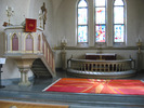 Holms kyrka, interiör, kyrkorummet, koret & predikstolen. 