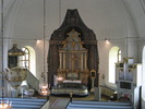 Selångers kyrka, interiör, kyrkorummet, vy mot koret från läktaren. 