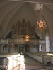 Tuna kyrka, interiör, kyrkorummet, vy mot orgelläktaren från koret. 