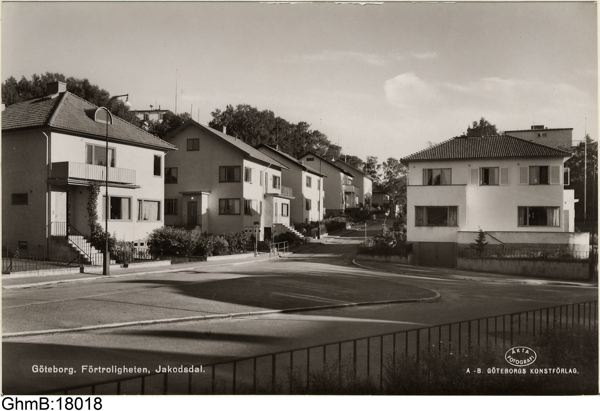 Förtroligheten i Jakobsdal, vykort från A-B Göteborgs Konstförlag före 1945. 