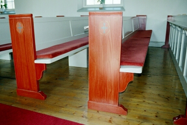 Målsryds kyrka, interiör, bänkinredning