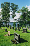 Fivlereds kyrkogård, utsikt mot sjön. Negnr 01/270:12a