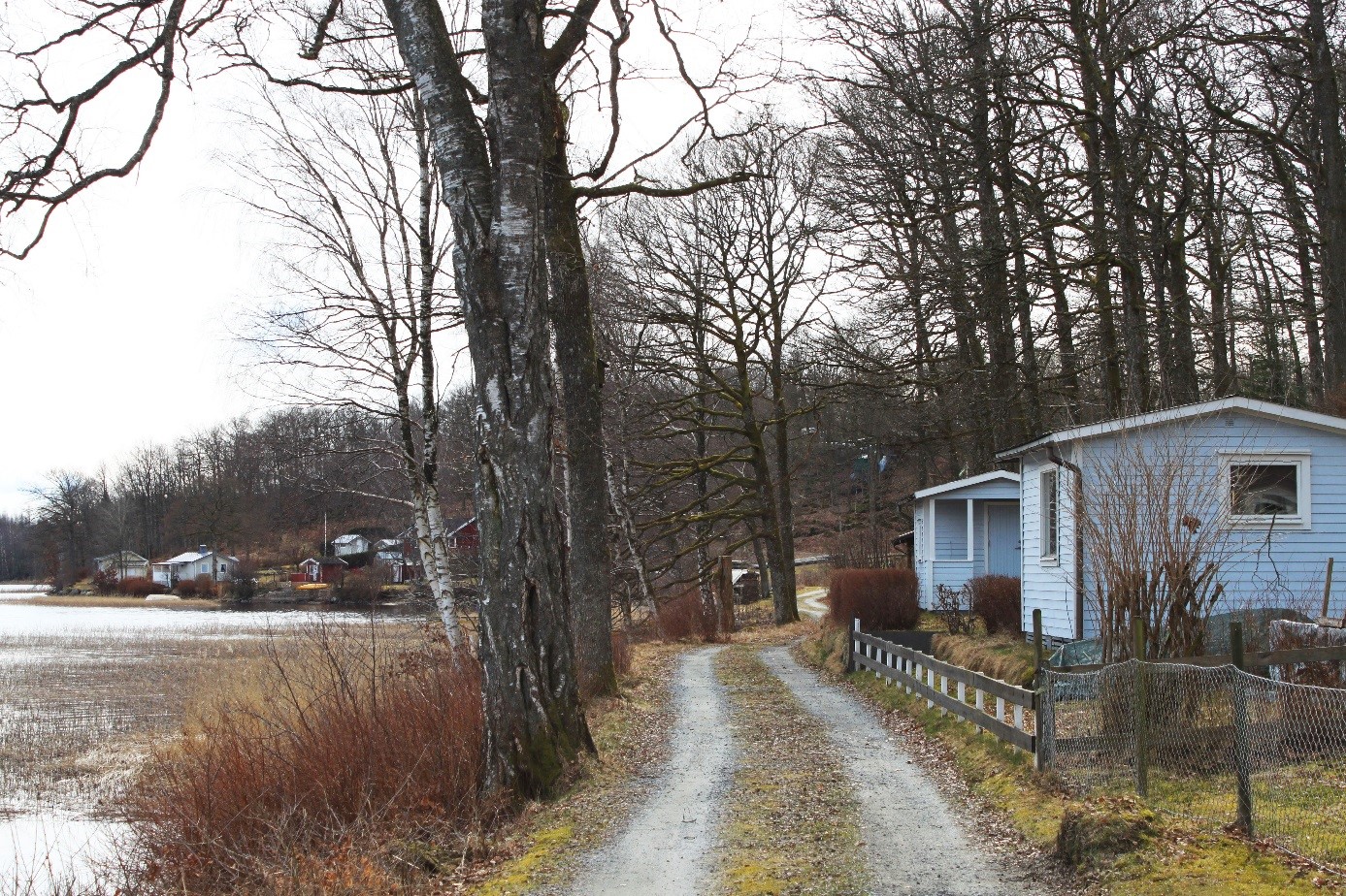 översikt över fritidshusen längs Kalvviksvägen i Vännåkra