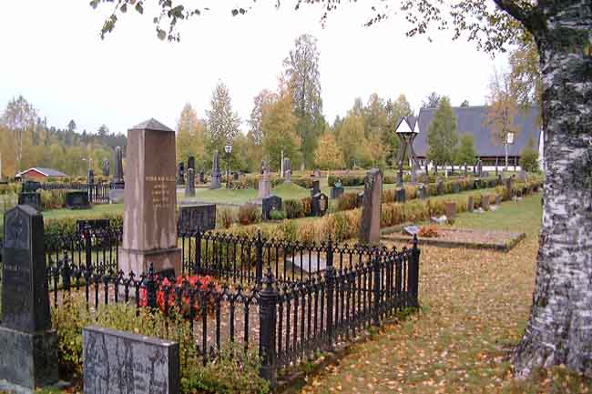 Norra Finnskoga kyrka och kyrkogård. 