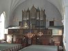 Sunne kyrka, interiör, läktarorgel i nygotisk stil efter A C Petersons ritning.