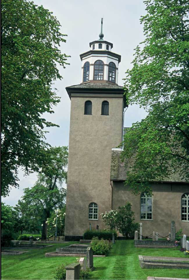 By kyrka, från söder.