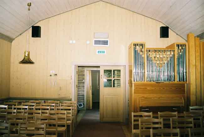 S:t Olavs kapell, interiöt, kyrkorummet mot norr.
