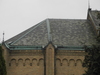 Lomma kyrka, detalj av skiffertäckningen på norra takfallet.
