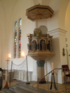 Lomma kyrka, predikstolen.
