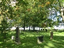Stehags nya kyrkogård har parkkaraktär med gräsbevuxna ytor och riklig växtlighet.