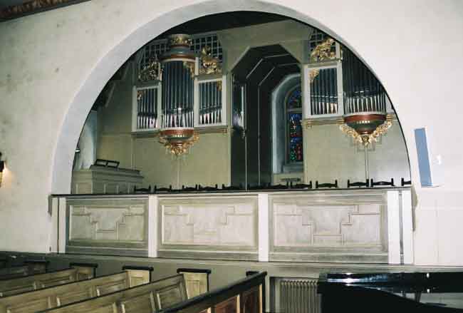 Lundsbergs kyrka, interiört, orgelläktaren i norr.