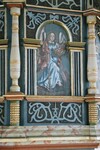 Gullereds kyrka, figurmålning på predikstol. Neg.nr. B963_037:22. JPG.